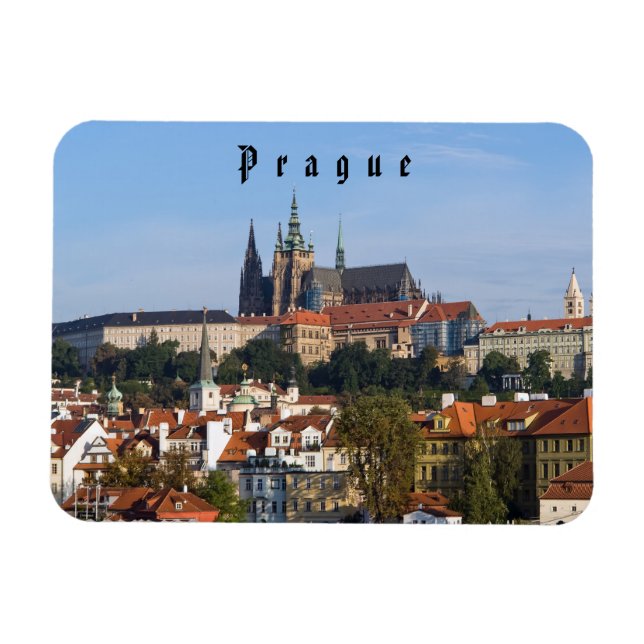 Ímã Vista da cidade velha e do castelo de Praga, Repúb (Horizontal)