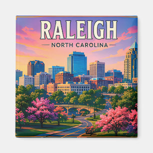 Imã 🌳 Vista da Linha do Horizonte de Raleigh Carolina