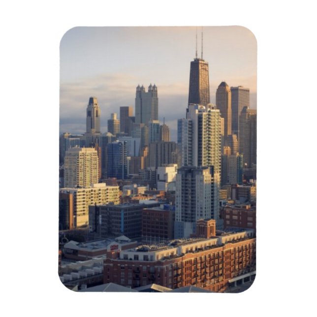 Ímã Vista da paisagem urbana com luz fantástica (Vertical)