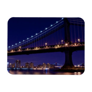 Ímã Vista da ponte de Manhattan na noite