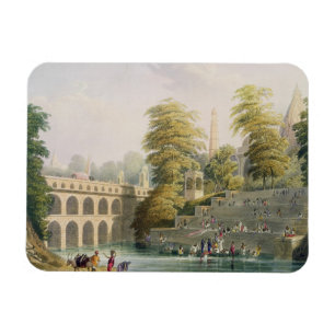 Ímã Vista da ponte perto de Baroda em Guzerat, do Vo