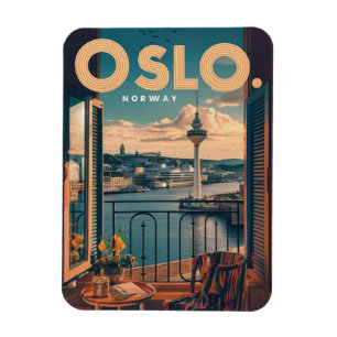 Ímã vista da varanda de Oslo Noruega presentes e vinta