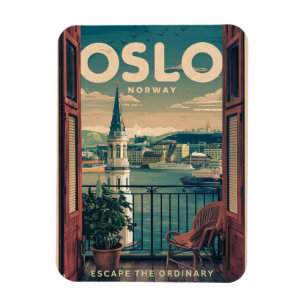Ímã Vista da varanda de Oslo Noruega presentes e vinta