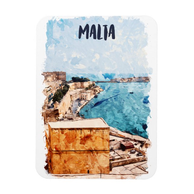 Ímã Vista das ilhas mediterrânicas de Malta (Vertical)