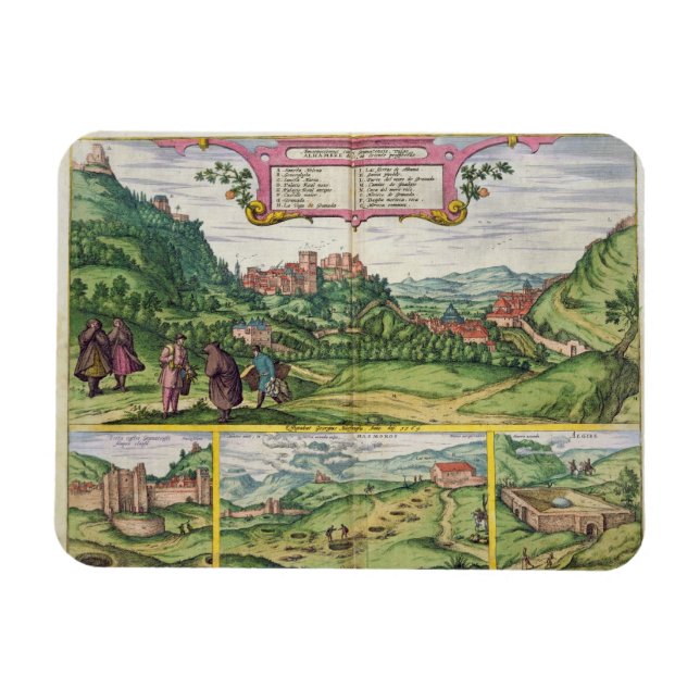 Ímã Vista de Alhambra, de Civitates Orbis Terrar (Horizontal)