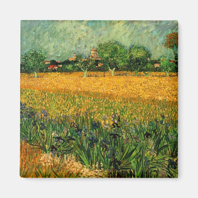 Imã Vista de Arles com Íris por Vincent van Gogh (Frente)