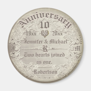 Imã Vista de Cobre de 10 anos personalizada