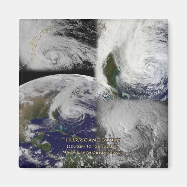 Imã Vista de Colagem de Satélites do Furacão Sandy (Frente)