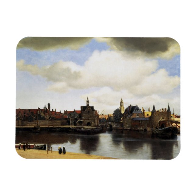 Ímã Vista de Delft por Johannes Vermeer (Horizontal)