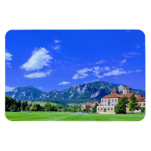 Ímã Vista de Flatirons do terreno do CU em Boulder, CO