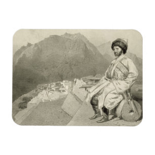 Ímã Vista de Ghimri e retrato do hadji-Mourad, placa