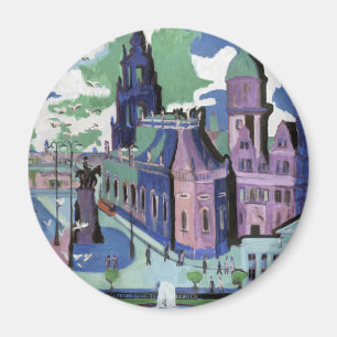 Imã Vista de Kirchner da Dresden Schlossplatz Arte Fin