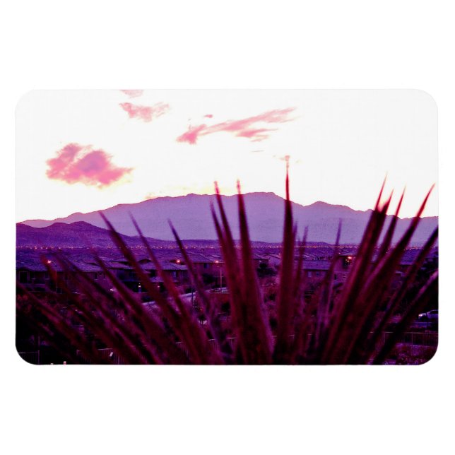 Ímã Vista de Montanha Residencial do Skyline em Las Ve (Horizontal)