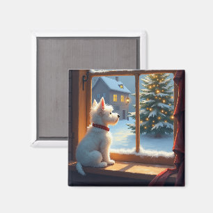 Imã Vista de Natal do West Highland White Terrier