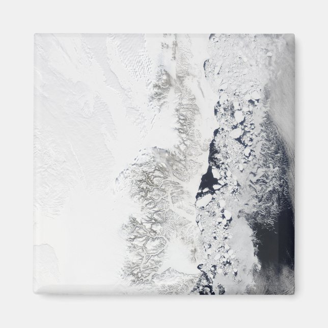 Imã Vista de satélite da costa oriental de Greenlan (Frente)