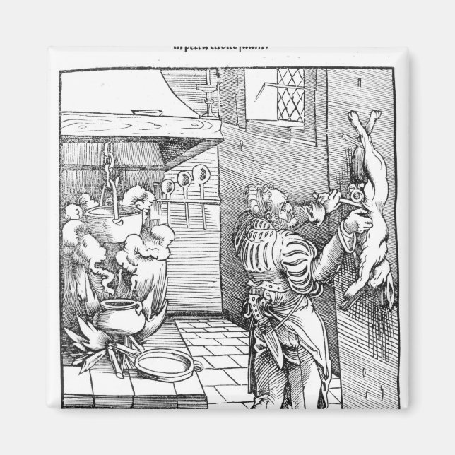 Imã Vista de uma cozinha do século XVI com cozinheiro (Frente)