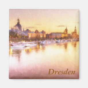 Imã Vista do Altstadt sobre o Elbe em Dresden
