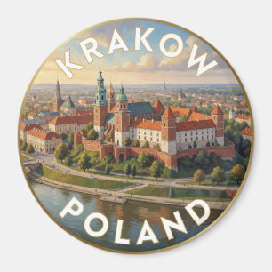 Imã Vista do Castelo de Wawel de Cracóvia Rio Vístula