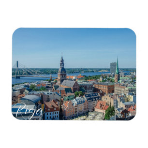 Ímã Vista do centro da cidade de Riga a partir de cima