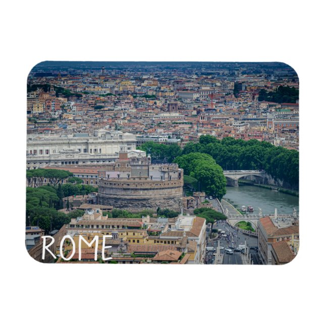 Ímã Vista do centro histórico da cidade de Roma de cim (Horizontal)