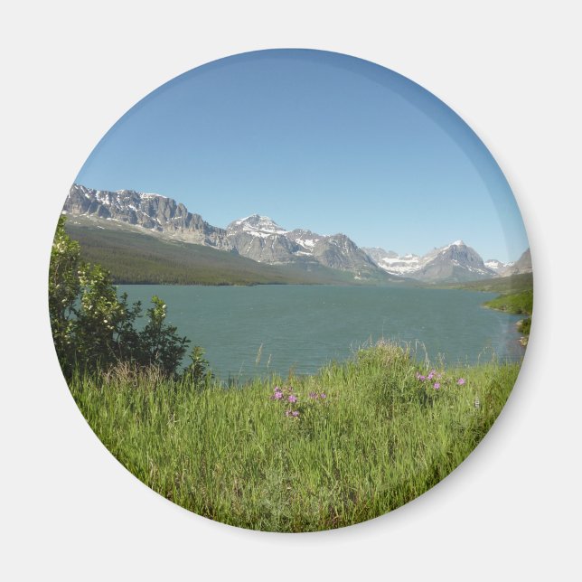 Imã Vista do Lago Swiftcurrent no Parque Nacional Glac (Frente)