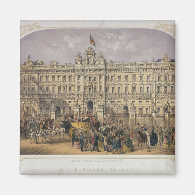 Imã Vista do Palácio de Buckingham com uma Multidão (Frente)
