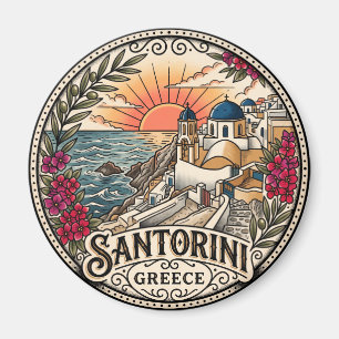 Imã Vista do pôr do sol em Santorini Grécia
