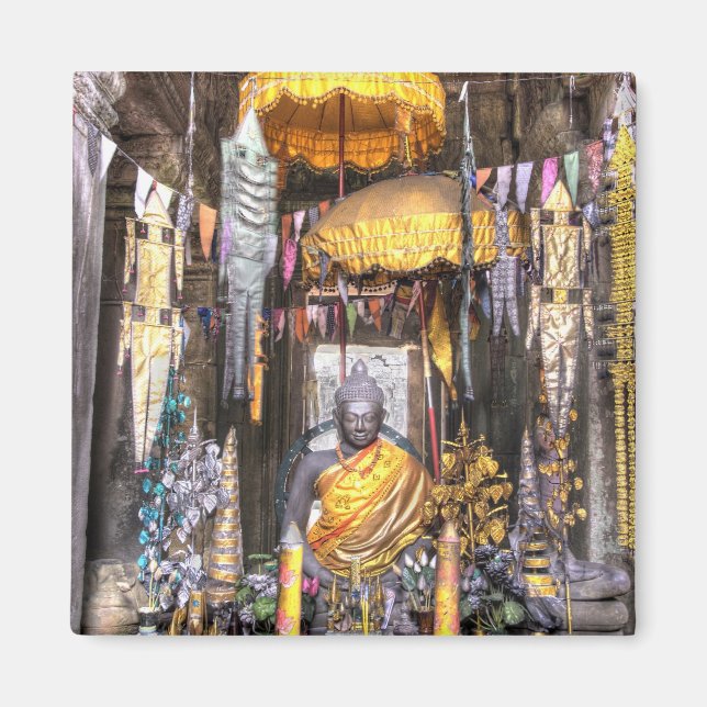 Imã Vista do templo budista dentro, (Frente)