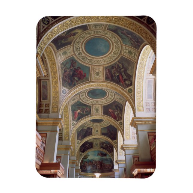 Ímã Vista do teto da biblioteca com dourado (Vertical)