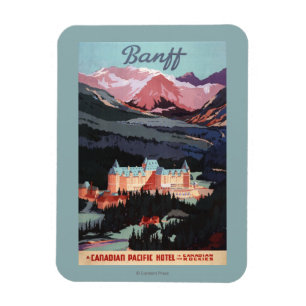Ímã Vista geral do poster de Banff Springs Hotel