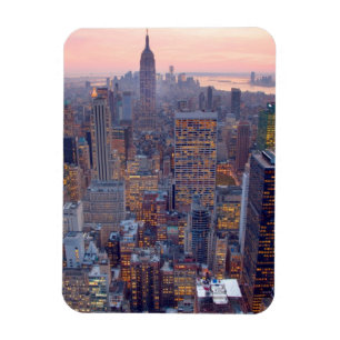Ímã Vista larga de Manhattan no por do sol