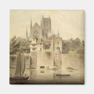 Imã Vista ocidental da catedral de Worcester, 1798