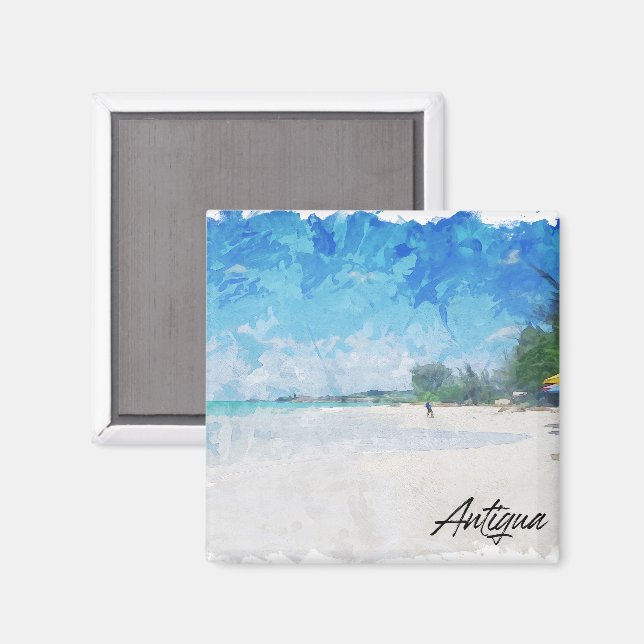 Imã Vista Panorama da Ilha do Caribe da Antígua legal (Front/Back)