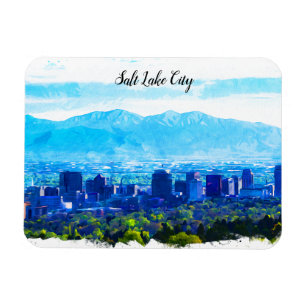 Ímã Vista Panorama de Salt Lake City Utah