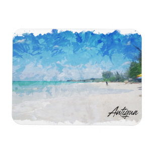 Ímã Vista Panorama tropical da Ilha de Antígua Caribe