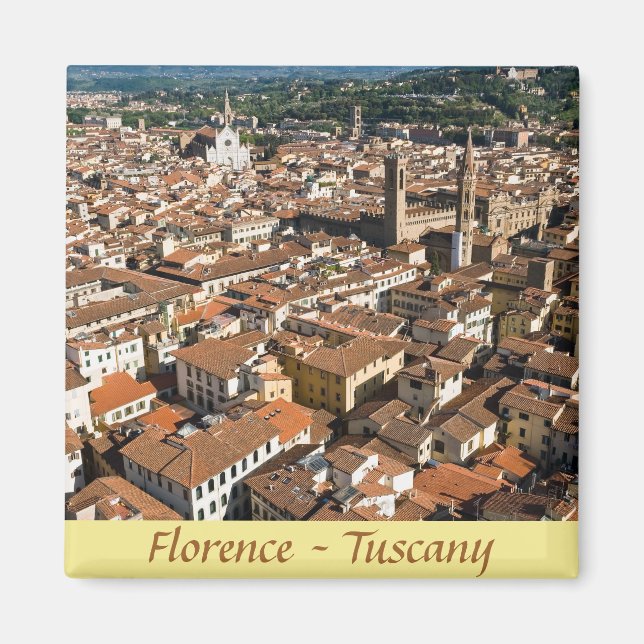 Imã Vista panorâmica aérea de Florença - Toscana, Itál (Frente)