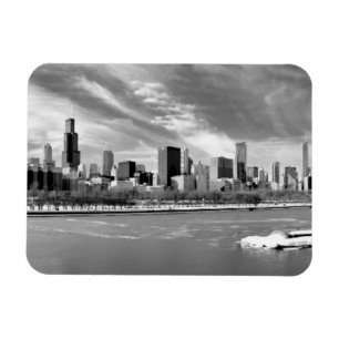 Ímã Vista panorâmica da skyline de Chicago no inverno