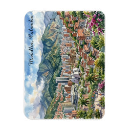 Ímã Vista panorâmica de Medellín, Colômbia Arte em Aqu