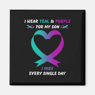 Imã Vista Teal E Roxo Para Meu Filho Eu Sinto Falta De