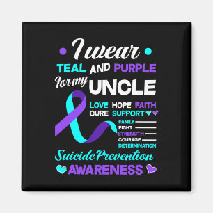 Imã Vista Teal E Roxo Para Meu Tio Suicídio Preventi
