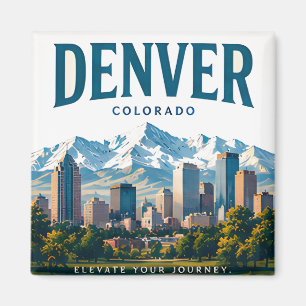 Imã Vistas Alpinas da Cidade de Denver