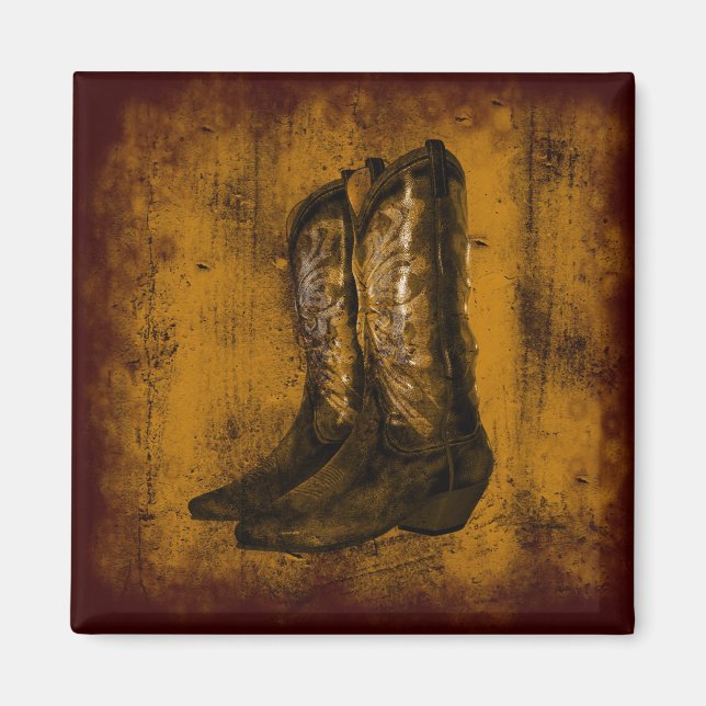 Imã VISTO Ocidental Boots do Cowboy (Frente)
