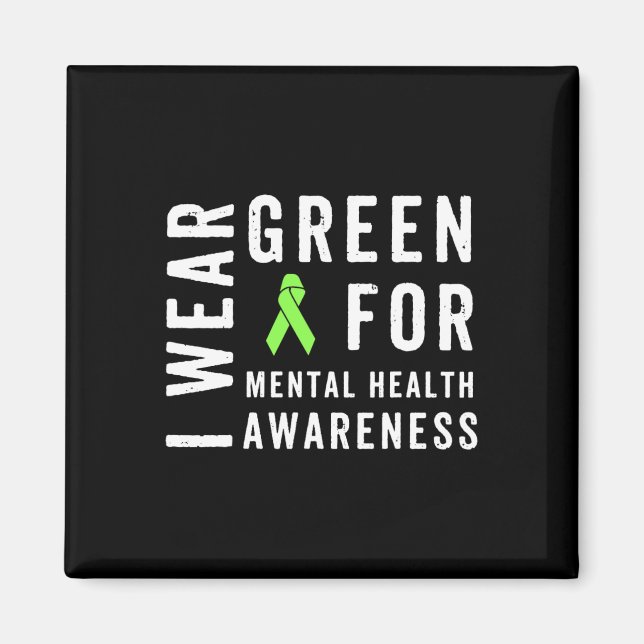 Imã Visto Verde Para Mês De Consciência Da Saúde Menta (Frente)