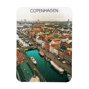 Ímã Visualização da Cidade de Copenhaga Dinamarca