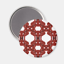 Imã Vitae Abstract Red and Black on White Fluid Art