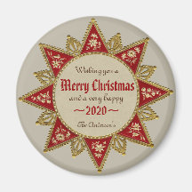 Vitoriano - estrela de Natal vermelha de 16 pontos