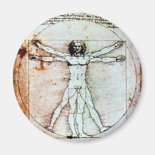 Imã VITRUVIAN MAN , Antiquado BURACO Castanho