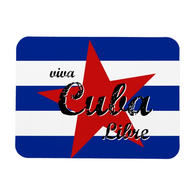Ímã Viva Cuba Libre, Havana, Fidel Castro, Che Guevara (Horizontal)