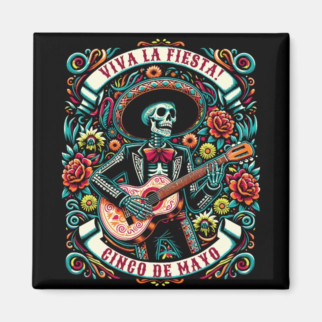 Imã Viva La Fiesta! Cinco de Mayo design (Frente)