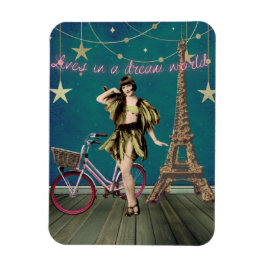 Ímã Vive em um mundo de sonhos Arte Alterada Engraçado